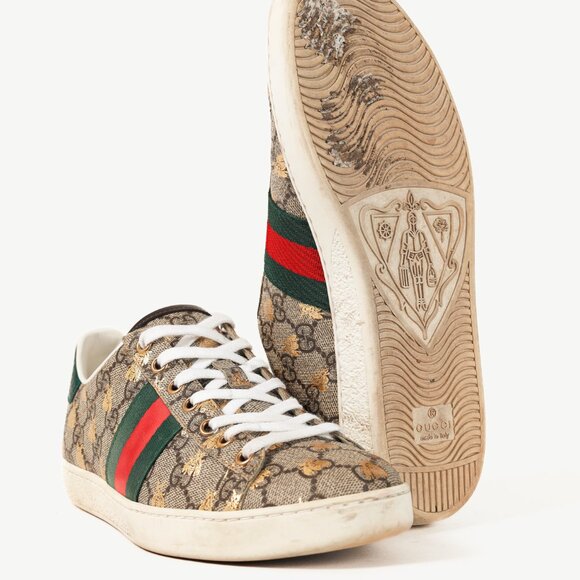 Gucci Ace GG Supreme Monogram Bee Sneakers - Picture 4 of 12